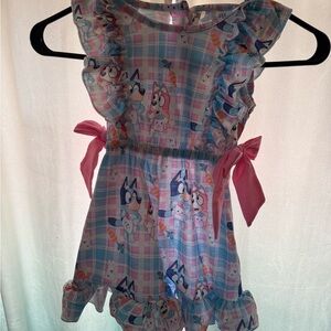 NWT Boutique Toddler Bluey & Bingo Easter Pink and Blue Romper